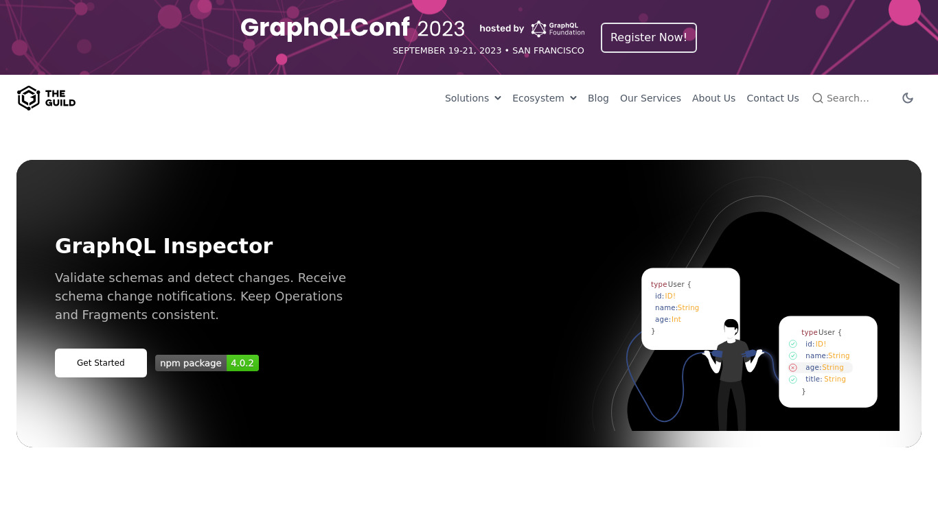 GraphQL Inspector Landing page