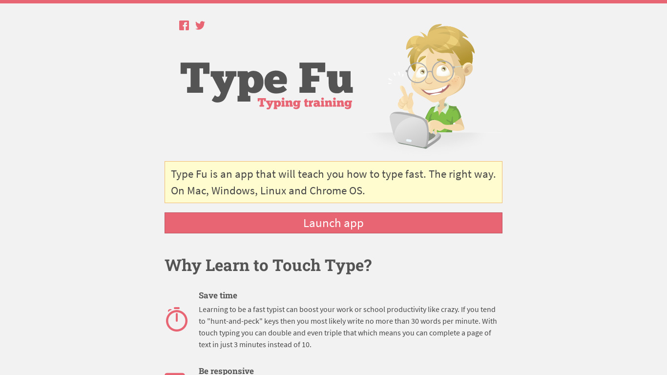 Type Fu Landing page