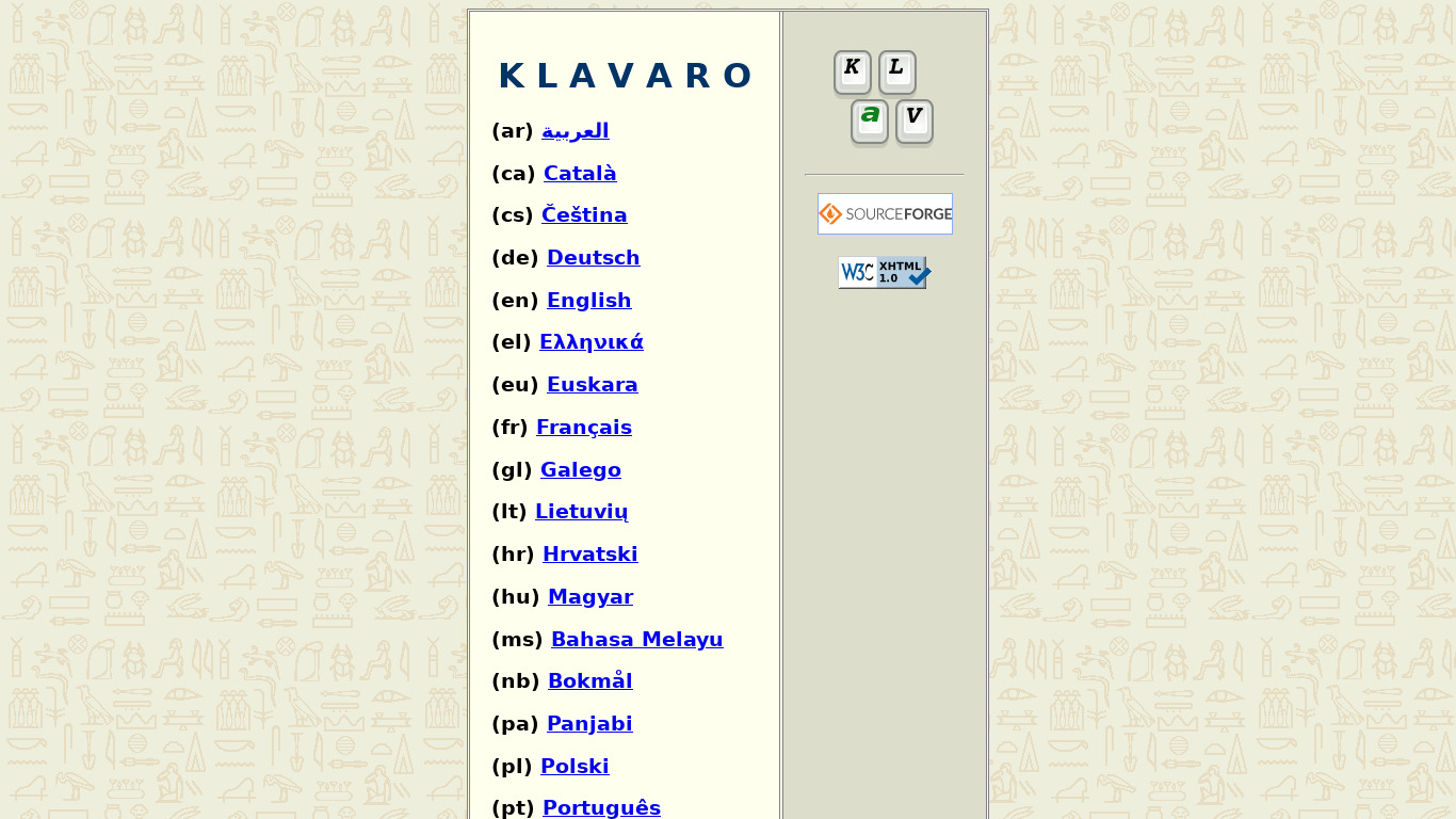 Klavaro Landing page