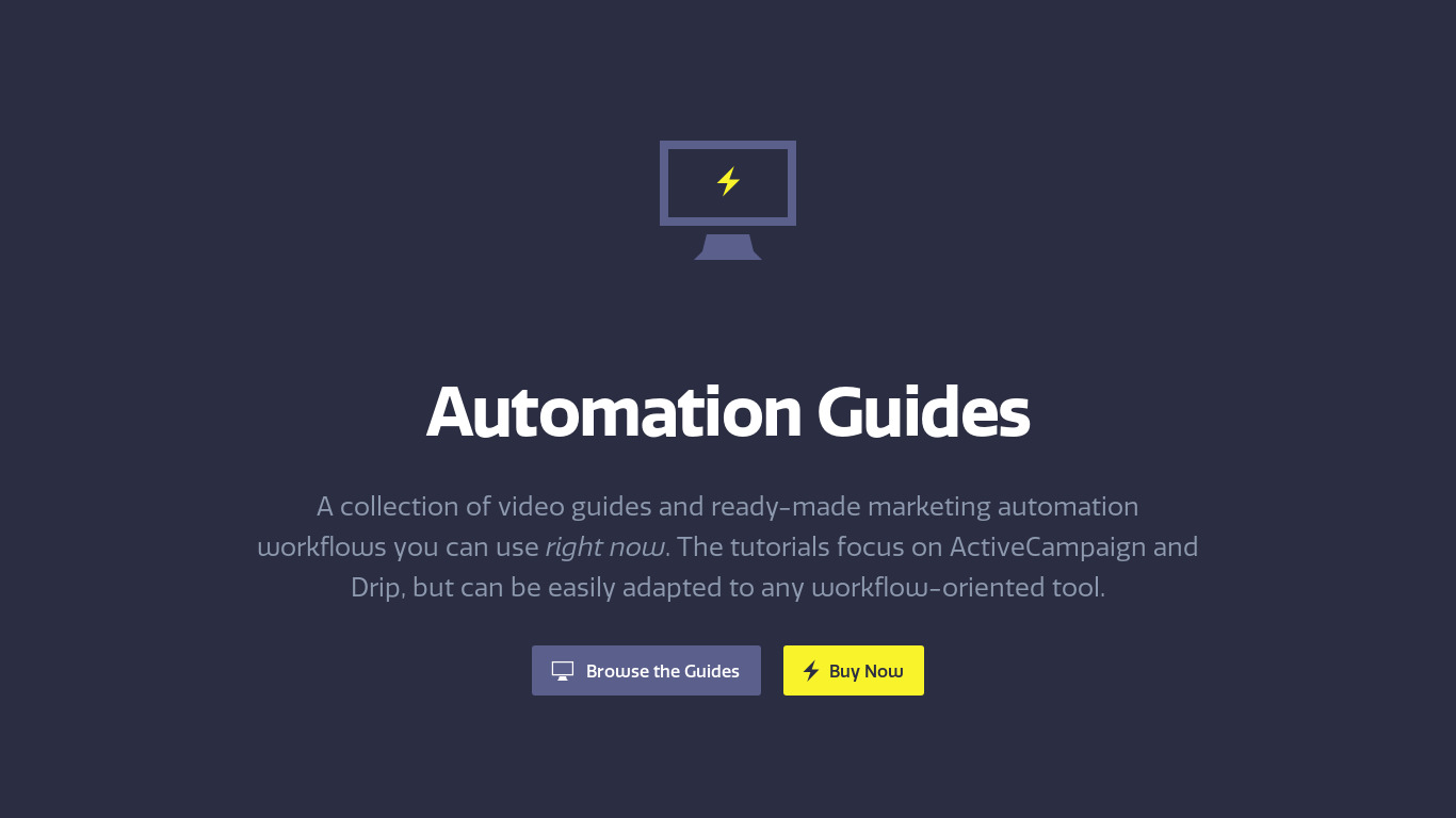 Automation Guides Landing page