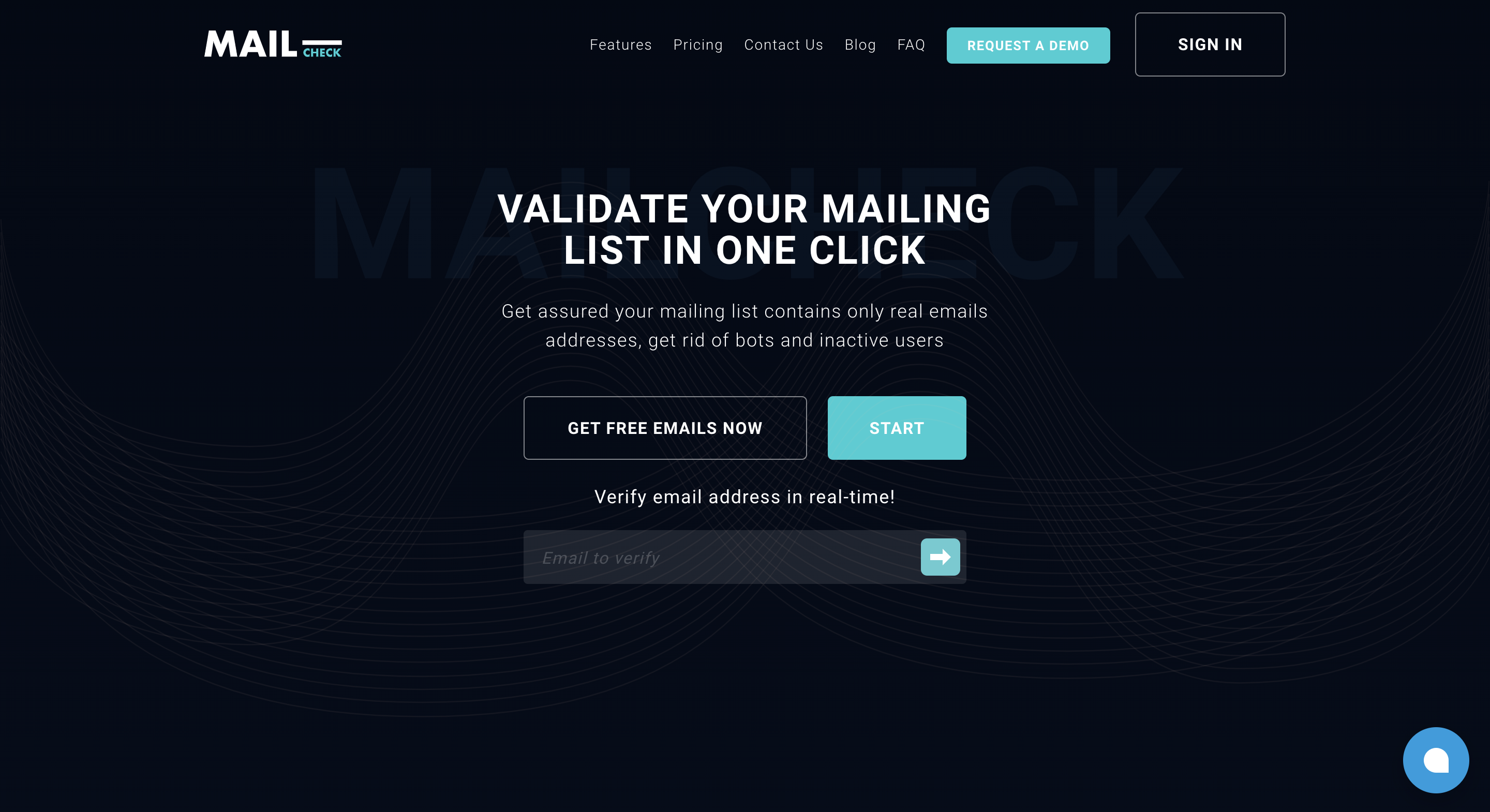Mailcheck Landing page