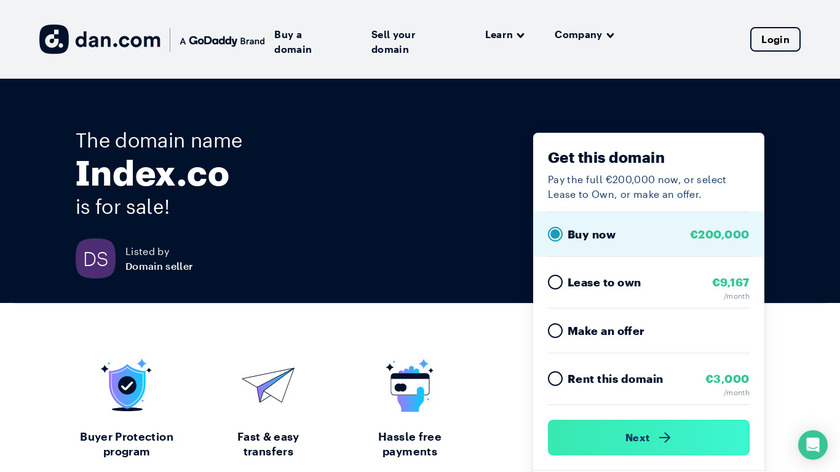 Index.co Landing Page