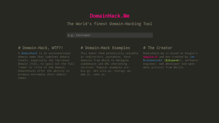 DomainHack.Me Landing Page