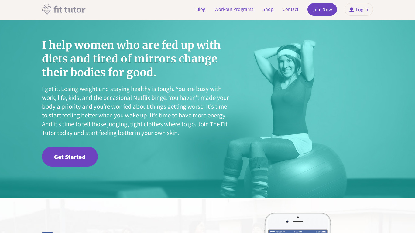 The Fit Tutor Landing page