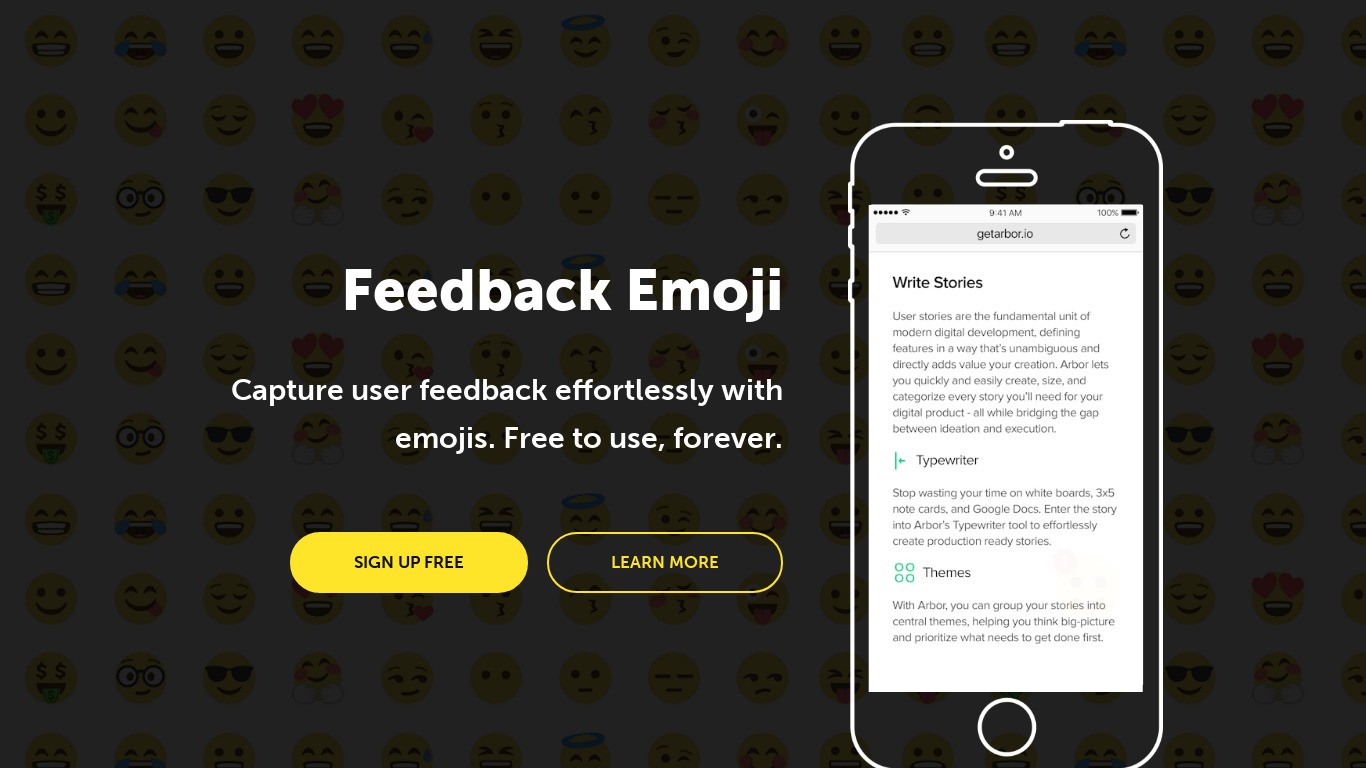Feedback Emoji Landing page