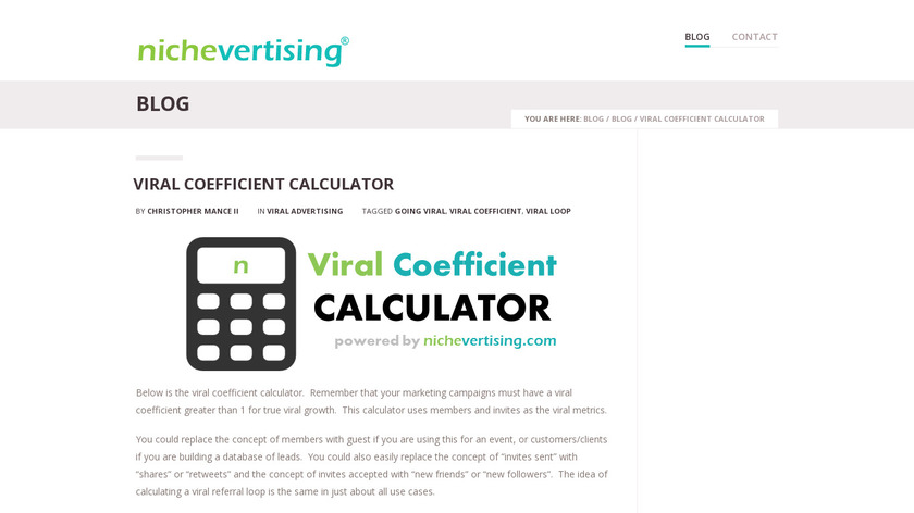 Viral Coefficient Calculator Landing Page