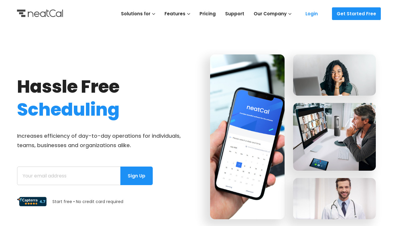 neatCal Landing page