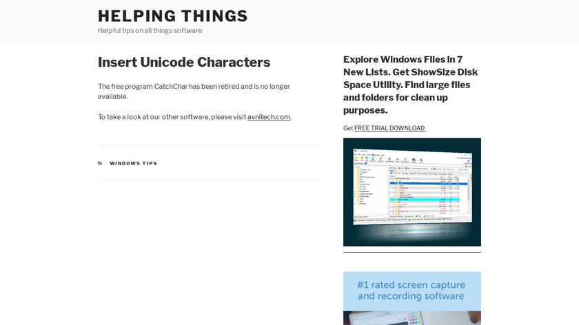 CatchChar Landing Page