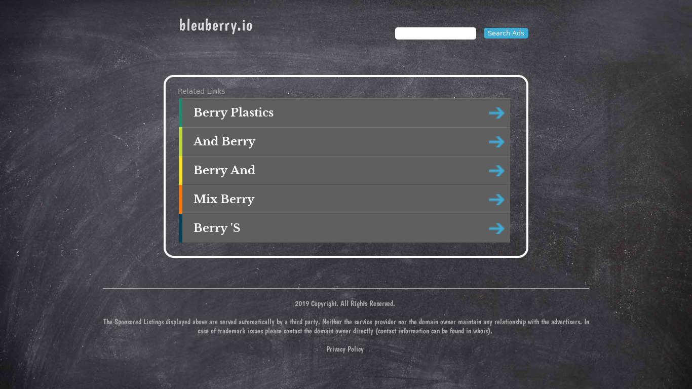The Bleuberry Project Landing page