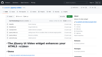 jQuery UI video widget image