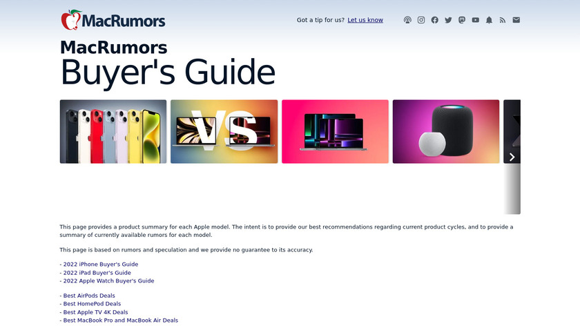 Mac Buyer's Guide Landing Page