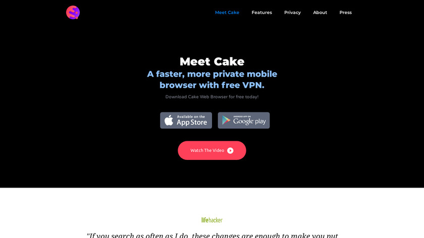 Cake Browser Landing Page