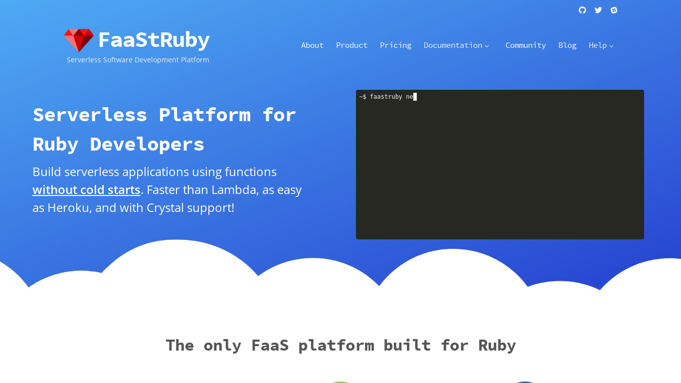 FaaStRuby Landing page