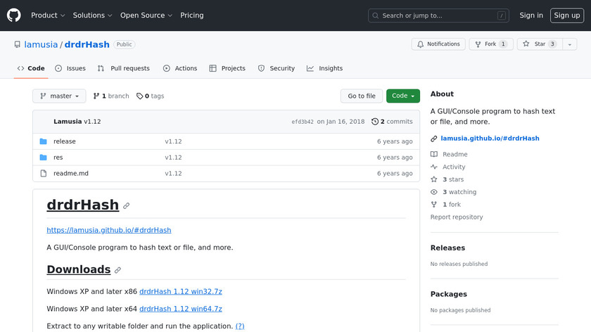 drdrHash Landing Page