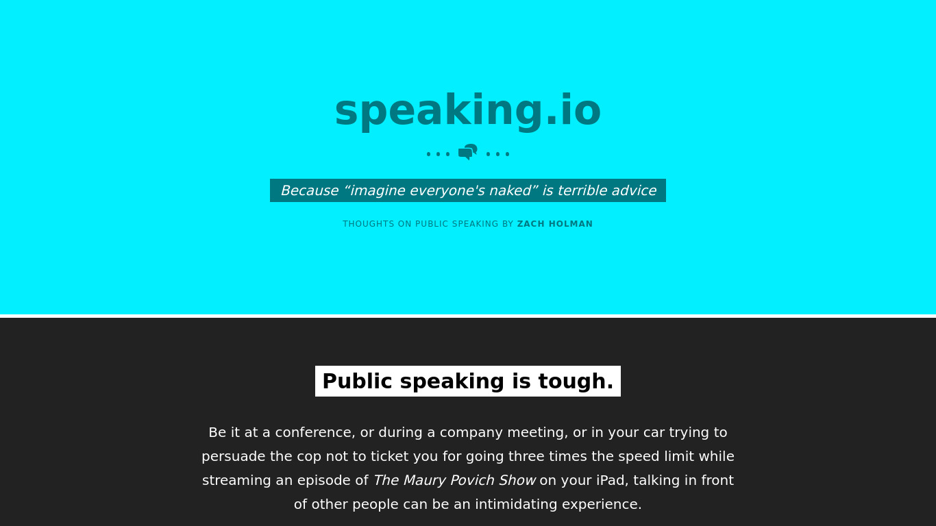 Speaking.io Landing page