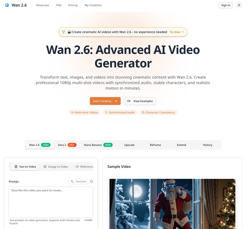Wan 2.6: AI Video Generator with Multi-Shot & Reference Video