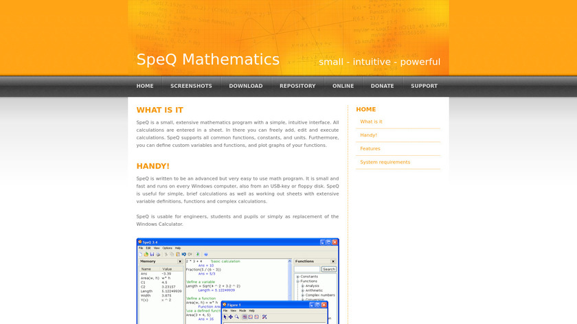 SpeQ Mathematics Landing Page