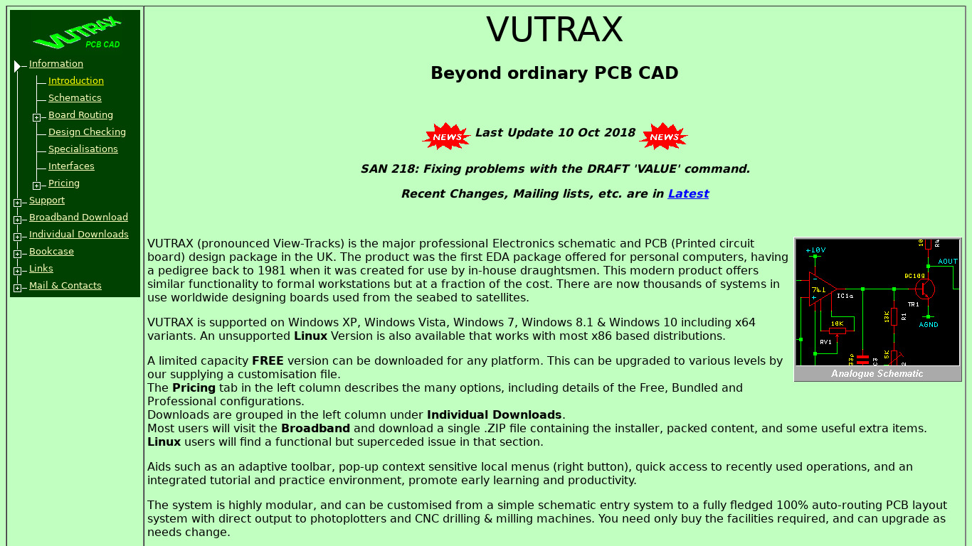 VUTRAX Landing page