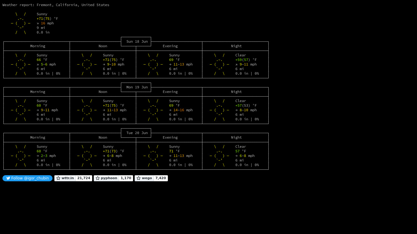 ASCII Art Weather Landing page