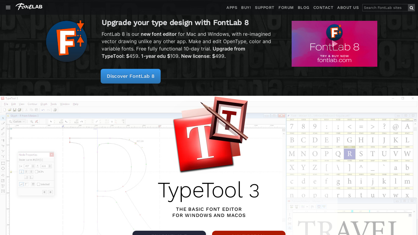 typetool Landing page