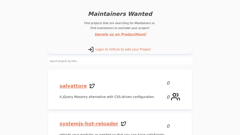 Maintainers Wanted Landing Page