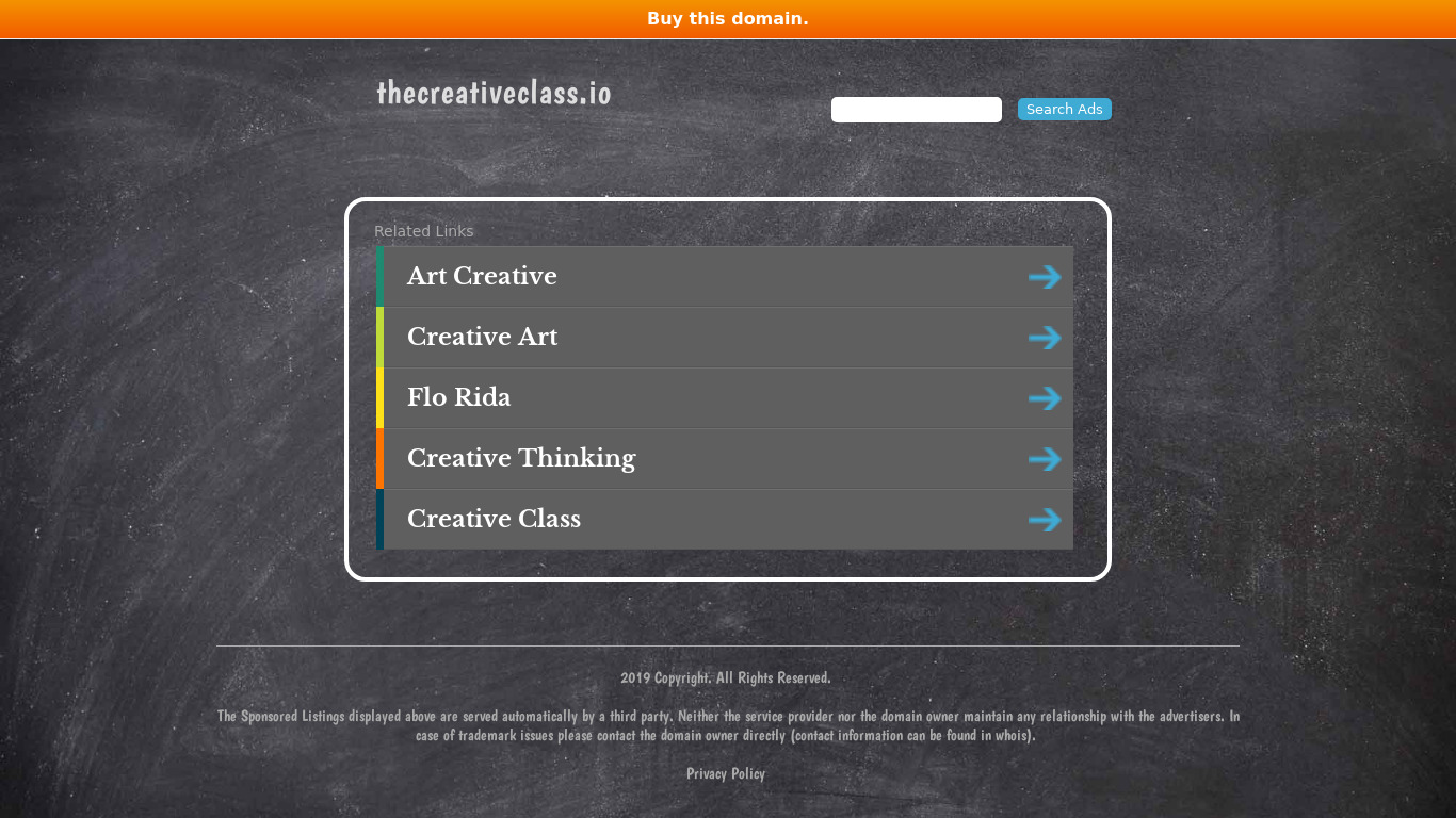 The Creative Class Landing page