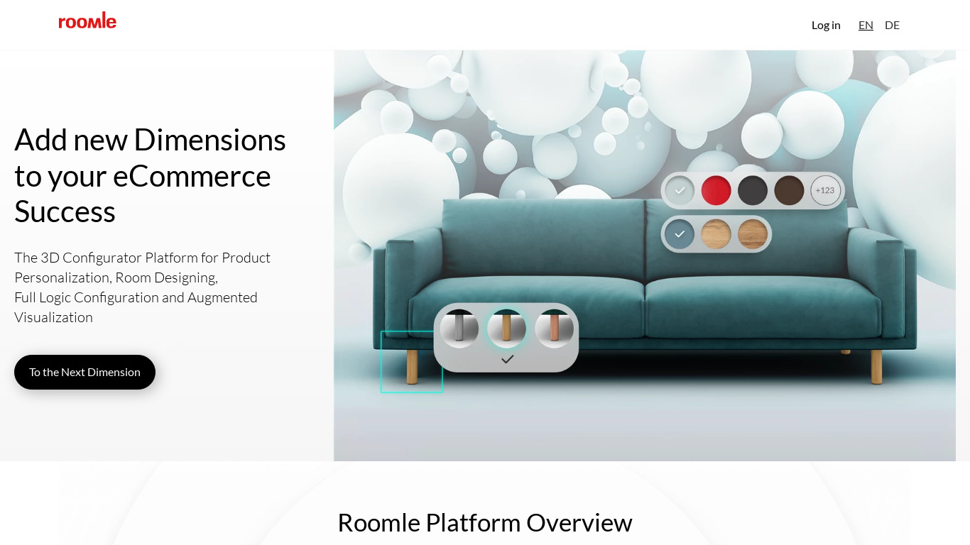 Roomle Landing page