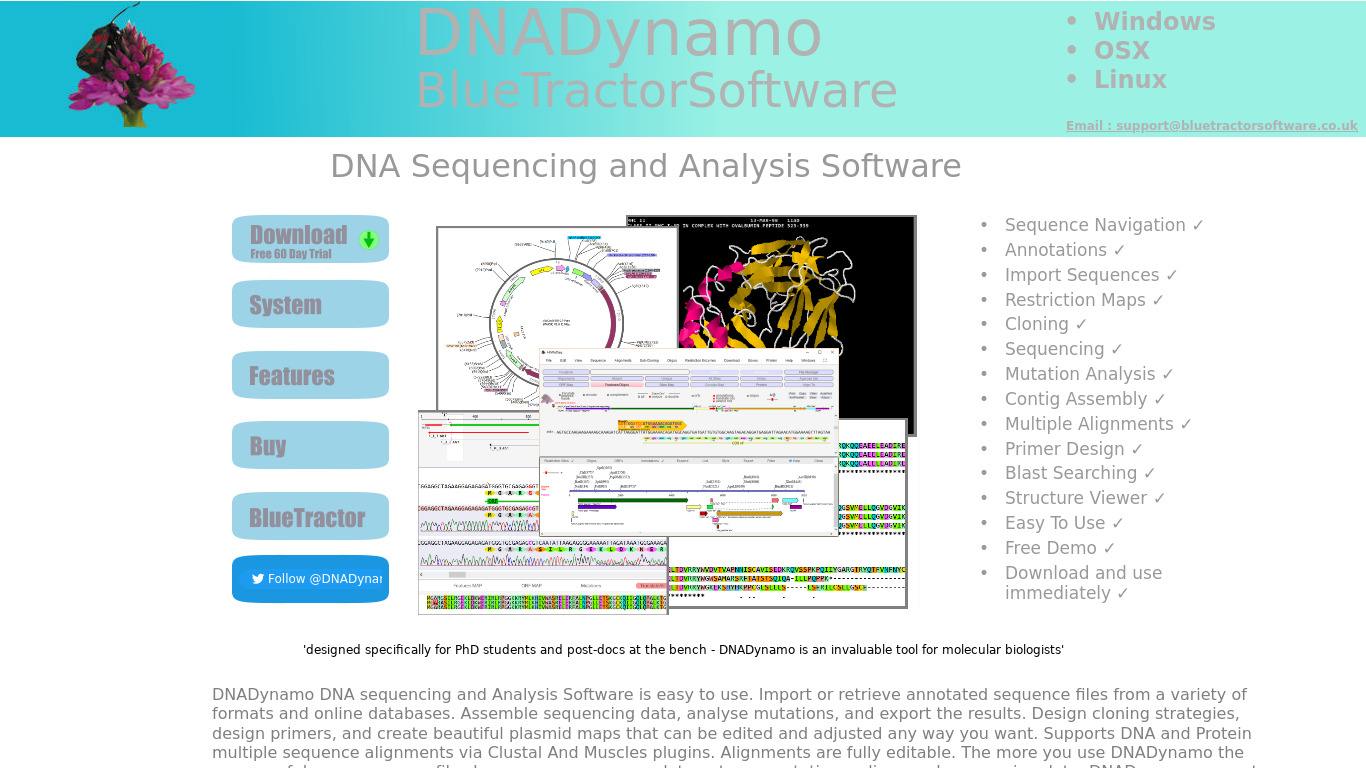 DNADynamo Landing page