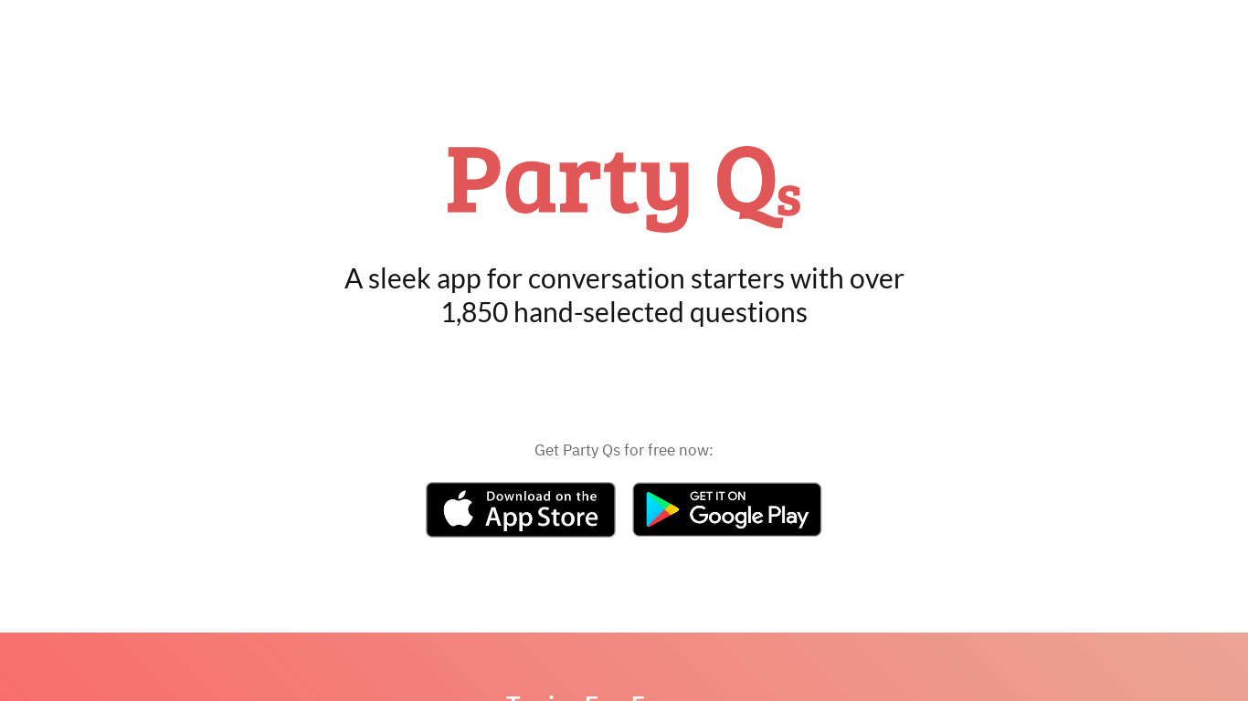 Party Qs Landing page