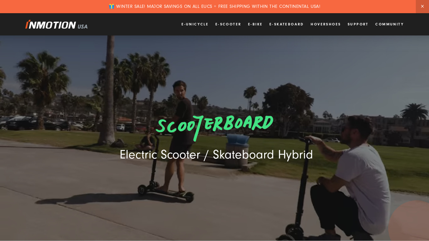 Scooterboard Landing page