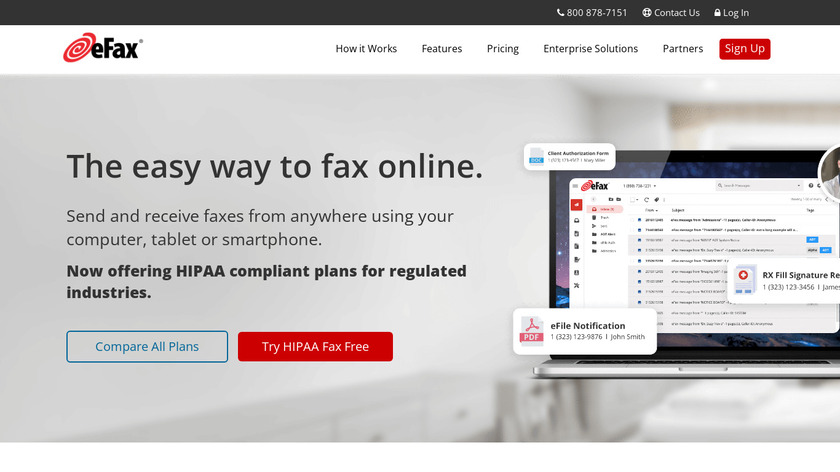eFax Landing Page