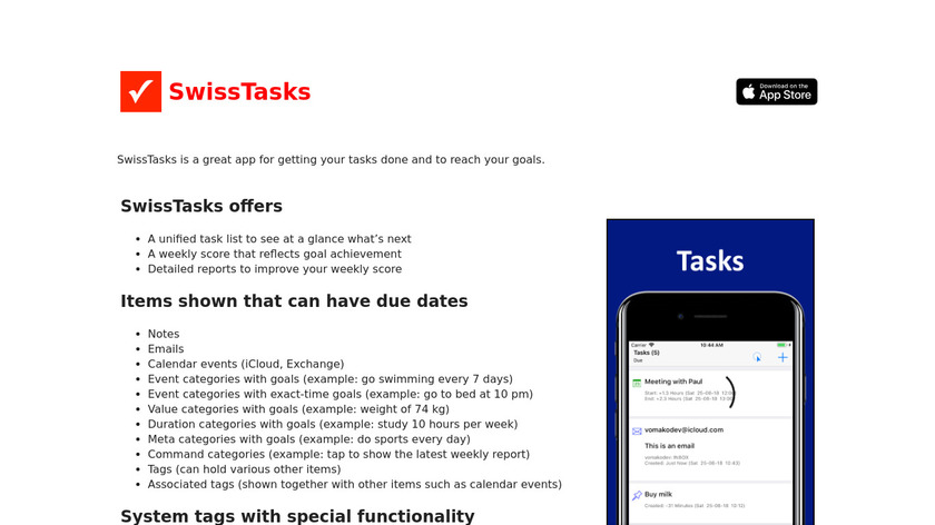 SwissTasks Landing Page