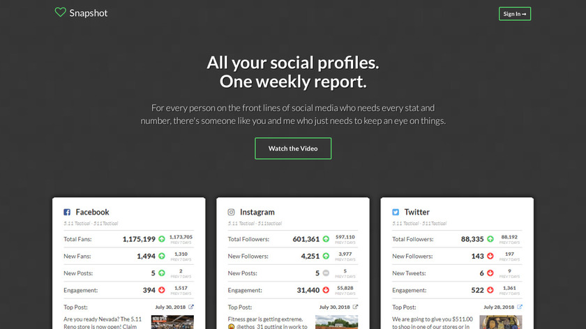 SnapShot Landing Page