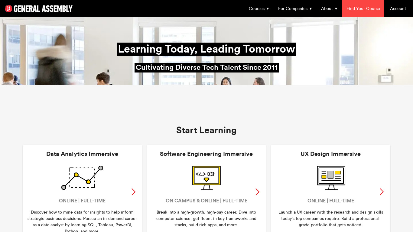General Assembly Landing page