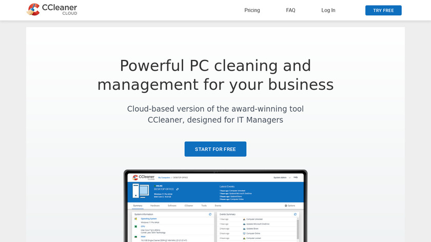 CCleaner Cloud Landing Page