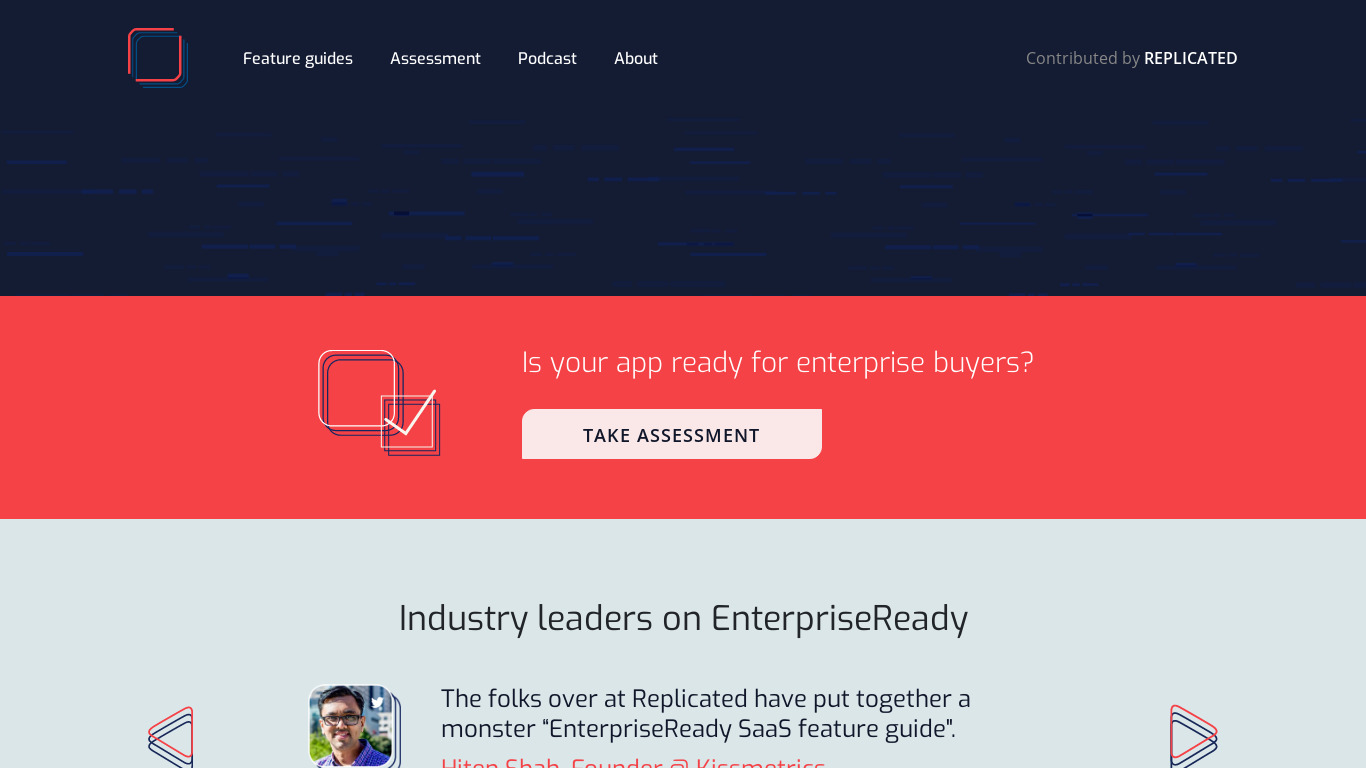 EnterpriseReady Landing page