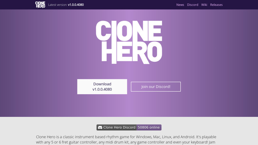 Clone Hero Landing Page