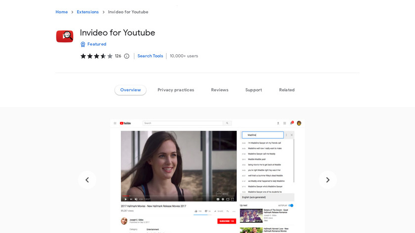 Invideo for Youtube Extension Landing Page