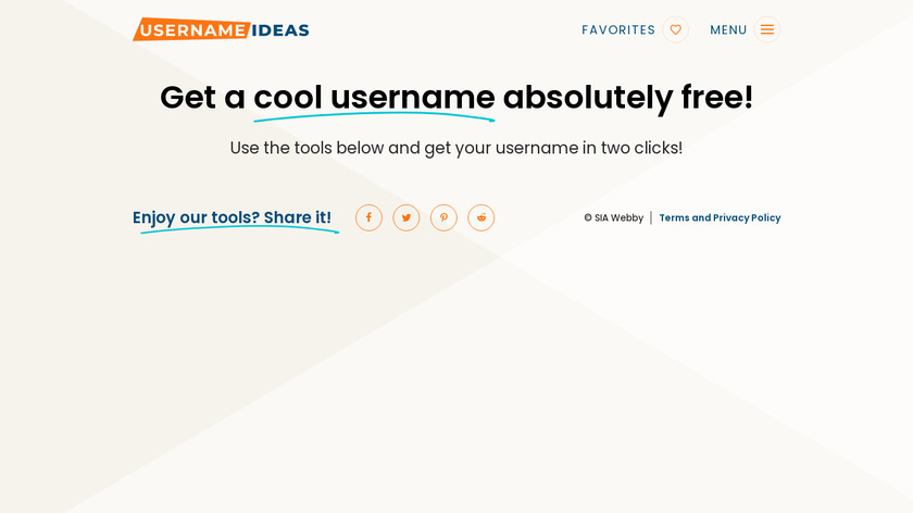 Username Ideas Landing Page