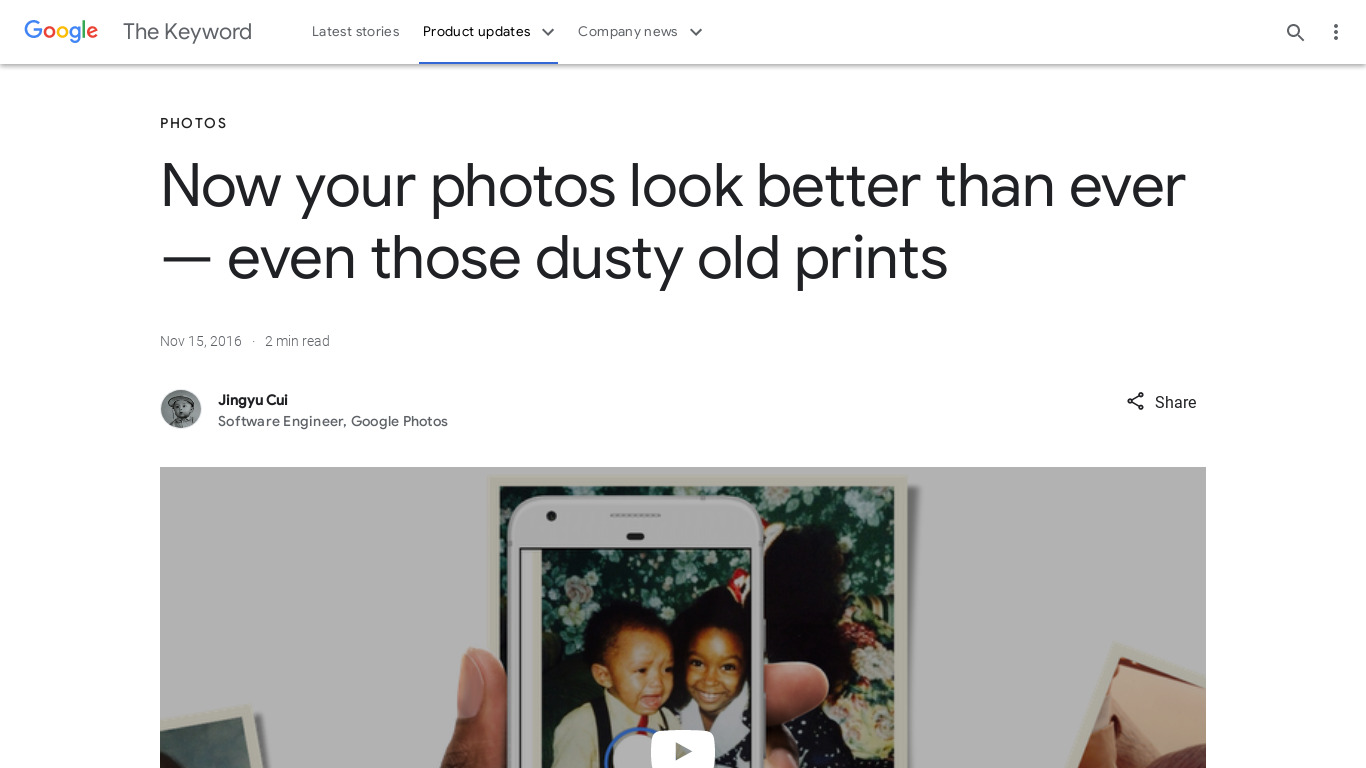 PhotoScan by Google Landing page