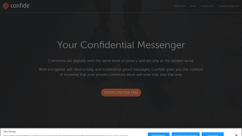 Confide Landing Page