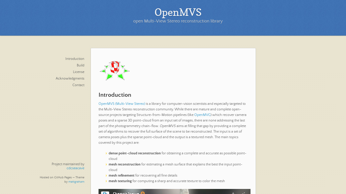cdcseacave.github.io OpenMVS Landing page