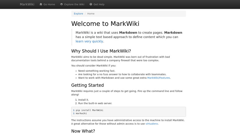 MarkWiki Landing Page
