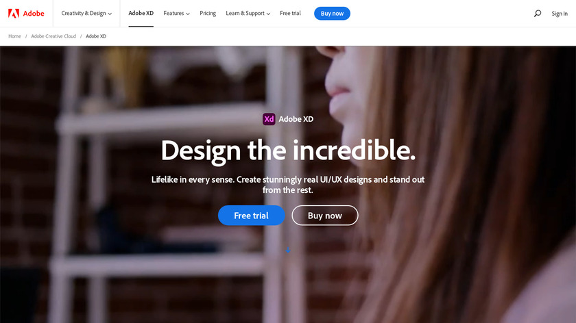 Adobe XD CC 13.0 Landing Page
