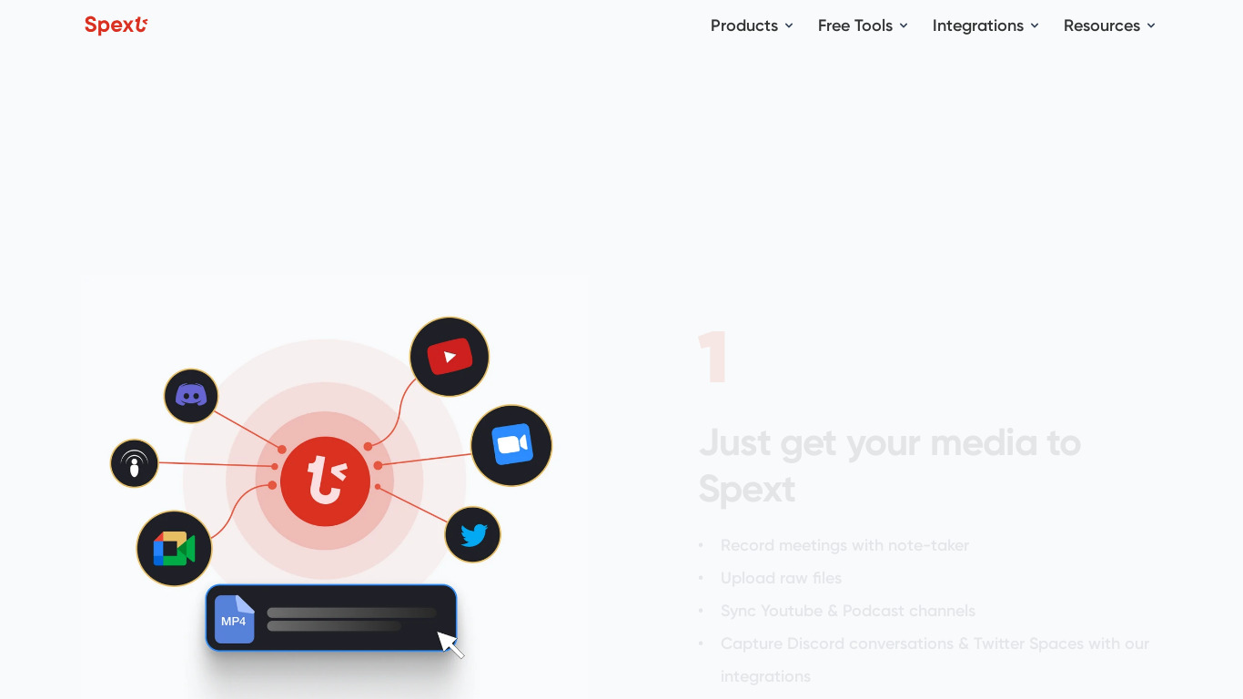 Spext Landing page