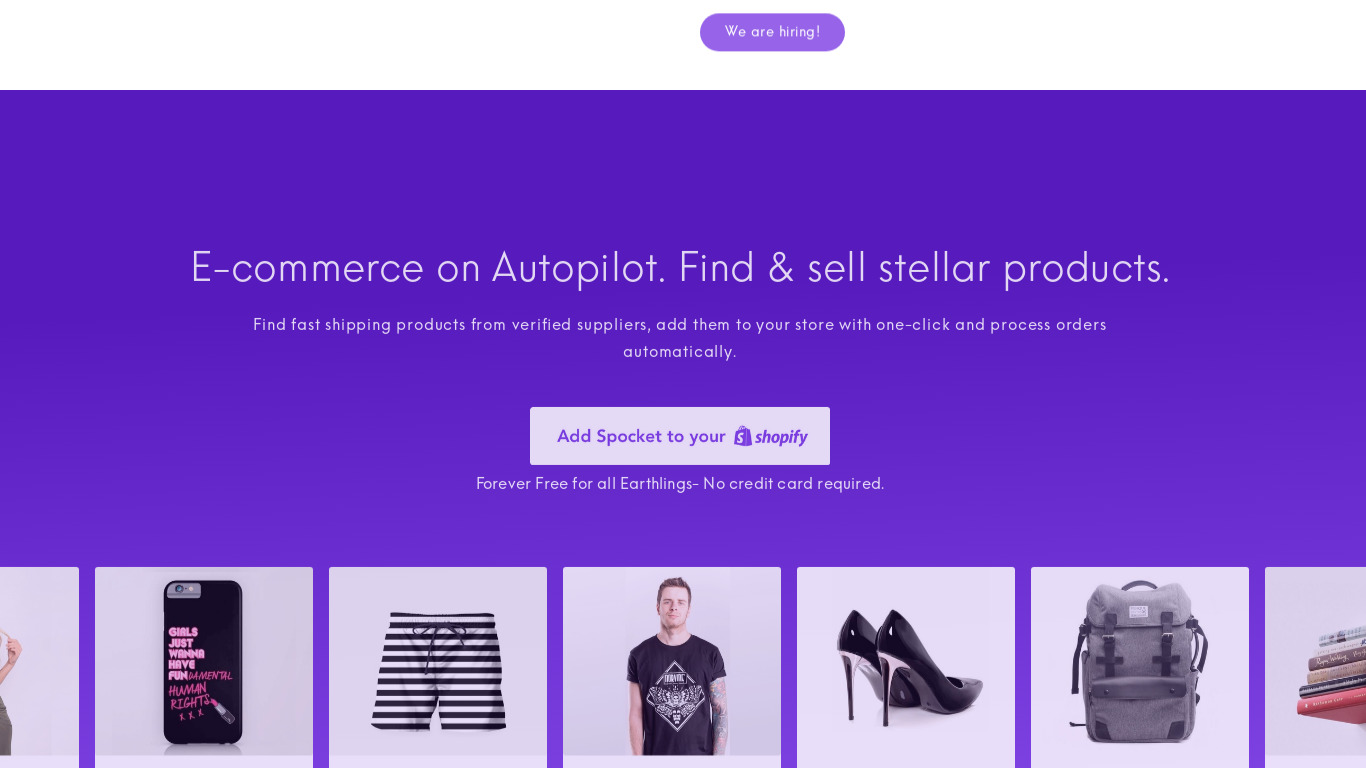 Spocket Dropshipping for Shopify Landing page