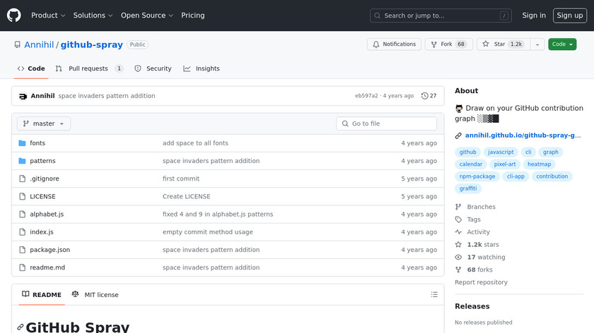 GitHub Spray Landing Page