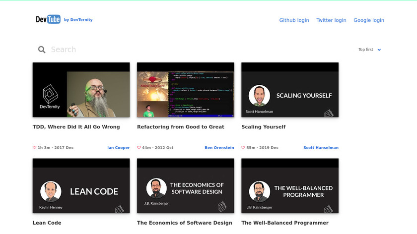 DevTube.tube Landing Page