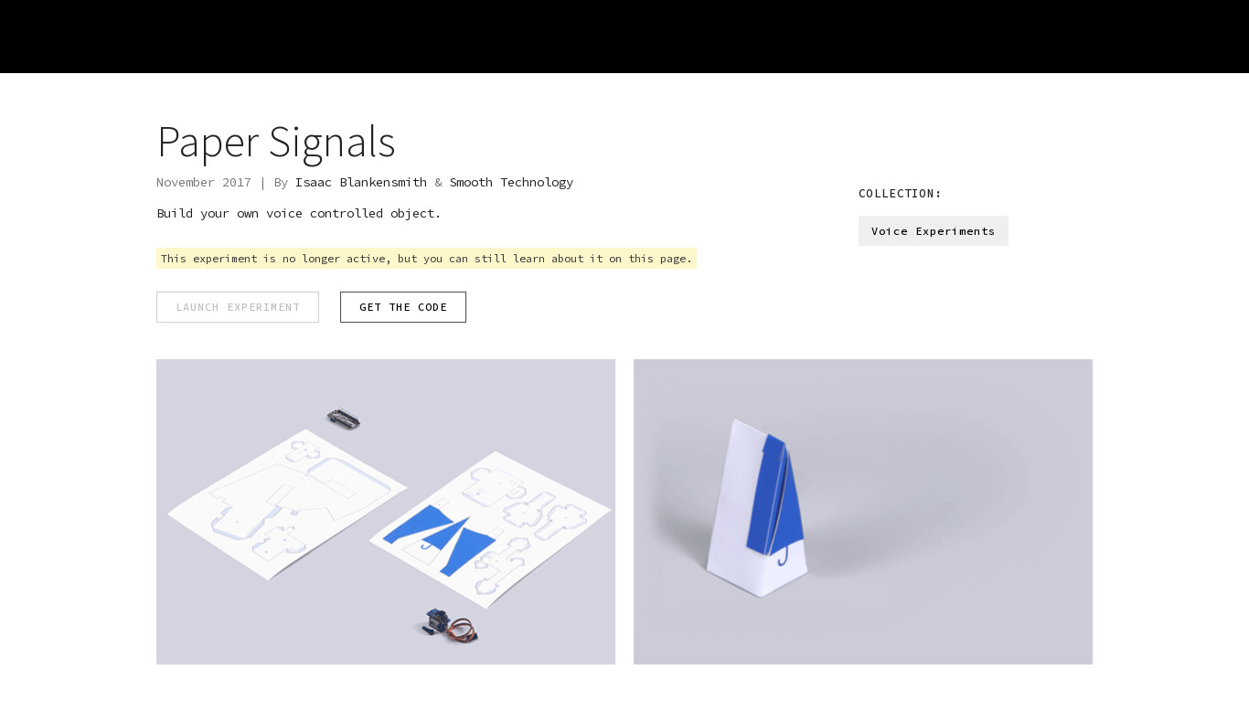 Paper Signals by Google Landing page
