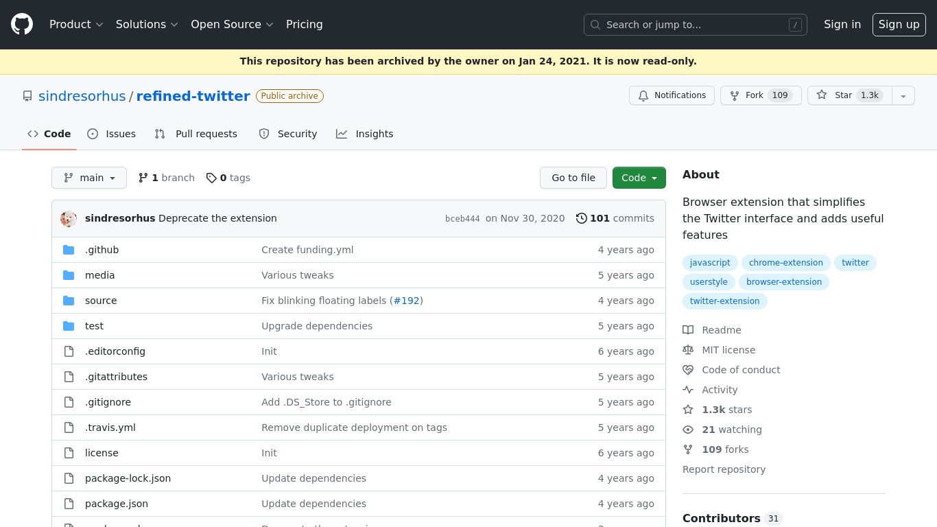 Refined Twitter Landing page